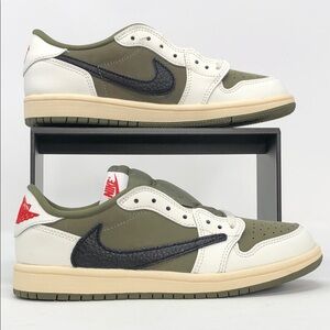 Air Jordan 1 Retro Low x Travis Scott (PS) Medium Olive DO5442-200 Shoes-Size 3Y